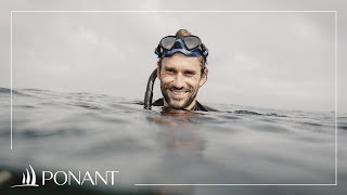 Guillaume Néry freediver guest aboard Le Bougainville  PONANT [upl. by Kaz]