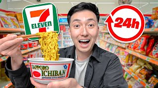 Only Eating at Japan 7ELEVEN for 24 HOURS [upl. by Yaner]