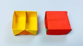 Origami Box Divider Tutorial  DIY Organisation Box with Lid  Easy Paper Crafts [upl. by Asel900]