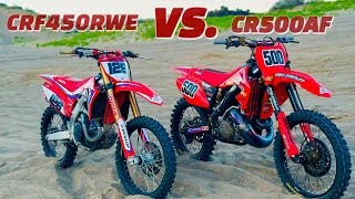 CR500 VS CRF450 HILLCLIMB CHALLENGE  BigBore 2Stroke vs Modern 4Stroke [upl. by Marmaduke972]