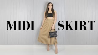 12 MIDI SKIRT OUTFIT IDEAS  Lookbook [upl. by Goodrich733]