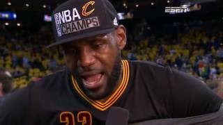 NBA Champs Cavs Celebration LBJ Postgame and Trophy Presentation [upl. by Rambow281]