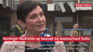 Koningin Mathilde op bezoek bij basisschool Salto voor antipestprogramma [upl. by Yam676]