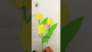 Easy Flowers Paper Tulip DIY craft shorts howtomake trending [upl. by Hannaj32]