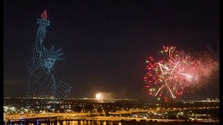 July4th Drone Light Show dazzle over 30000 people [upl. by Arikat342]