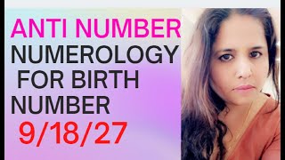 BIRTHDATE 91827 Numerology and Anti NumbersOpposite NumbersStruggling Numerology [upl. by Fogg]