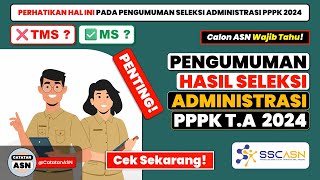 Pengumuman Hasil Seleksi Administrasi PPPK TA 2024 – Hal Penting yg Perlu Diperhatikan Pelamar PPPK [upl. by Yardna]