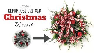 How to Repurpose an Old Christmas Wreath in Less than 30 Minutes [upl. by Meluhs]