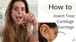 How To Insert Your Cartilage EarringsLabrets 16G  Changing My Daith Tragus And Helix [upl. by Notneuq]