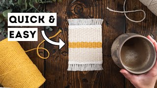 DIY woven mug rug beginner friendly [upl. by Lleder]