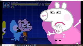 MUGEN Gumball amp Hoops amp Yoyo vs Peppa Pig [upl. by Daryl]