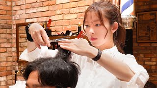 ASMR💈仕事サボって床屋へGO  ヘアカット・耳かき・マッサージ・シャンプー [upl. by Ajnat]