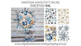 Scrapbooking Świąteczne Scrapowanie śnieżynki XXL Olga Bielska Warsztaty Artystyczne scrap tutorial [upl. by Eadrahs]