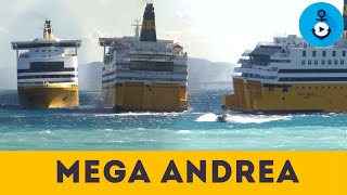 Mega Andrea manovre spettacolari per imbarcare il pilota con tempesta di vento Corsica Ferries [upl. by Florella]