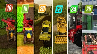 fs16 vs fs18 vs fs20 vs fs23 vs fs24 vs fs25  Sugar Beet Harvesting And Graphics Comparison [upl. by Sutherland]