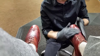 Best shoe shine in Denver  ASMR  POV  Cole Haan Boots [upl. by Aggri]