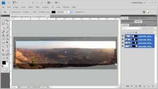 215 Using Photomerge to Create a Panoramic Image Adobe Photoshop CS4 Video [upl. by Bhatt]