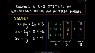 ❖ Solving a 3 x 3 System of Equations Using the Inverse ❖ [upl. by Atileda192]