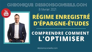 Desbonsconseilscom  Régime enregistré dépargne études [upl. by Cassady]