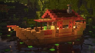 How to Build a Boat House in Minecraft 119 Tutorial  Mangrove Swamp [upl. by Jaquelin]