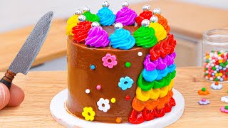 Rainbow KITKAT Cake Decorating 🌈🍫 Wonderful Miniature Rainbow KITKAT Cake Decorating Recipes [upl. by Demott166]