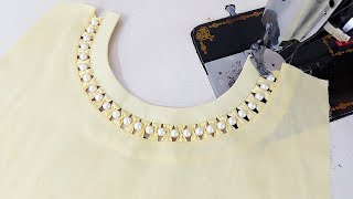 सबसे खूबसूरत और नया Neck Design बनाना सीखें  Beautiful Neck Design with Pearls [upl. by Proffitt856]