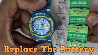 How To Change Battery Casio BabyG BGA210 Watch [upl. by Ynafit328]