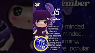 15 November Brith Number  11月15日 生日密碼  11月15日 ブリスナンバー  Shorts horoscope zodiac [upl. by Atoel]