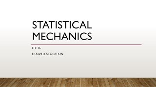 Liouvilles Equation  Statistical Mechanics  Nisarg Vyas  SXCA [upl. by Meadows]