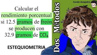 𝐑𝐄𝐍𝐃𝐈𝐌𝐈𝐄𝐍𝐓𝐎 Calcular el rendimiento porcentual si 125 gramos de freon se producen con 329 gramos d [upl. by Nevyar]