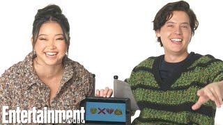 Moonshot Stars Lana Condor amp Cole Sprouse Guess RomCom Movies From Emojis  Entertainment Weekly [upl. by Nyleahcim659]