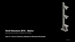 16 Revit Structure 2016Estructura de Concreto Acero Colummas y Anotaciones revit revitstructure [upl. by Nissy]