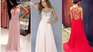 VESTIDOS FIESTA largos para ocasiones especiales  invitadas de bodas de gala graduaciones 2017 18 [upl. by Illak]