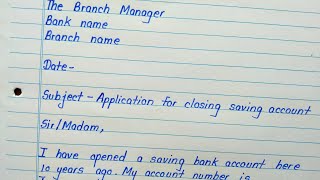 Application to bank manager for closing bank account [upl. by Isia]