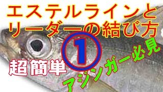 エステルラインとリーダーの結び方【超簡単】アジング初心者必見 1直結方法 [upl. by Chema]