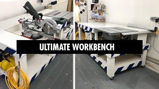 Making Table Saw Station with Flip Top Mitre Saw [upl. by Thaine]