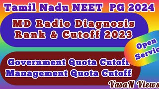 Tamil Nadu NEET PG 2024  MD Radio Diagnosis Cutoff  Government Quota  Management Quota Cutoff [upl. by Jorgenson]