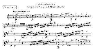 Beethoven Symphony No 7【1st Violin】 Op92 A major sheet music [upl. by Erodaeht]