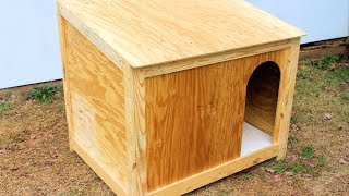 Simple Large Dog House Build DIY [upl. by Ynnos331]