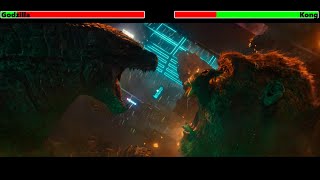 Godzilla vs Kong Hong Kong Fight with healthbars [upl. by Attenyl]