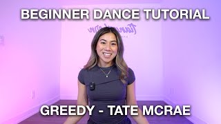 BEGINNER DANCE TUTORIAL  Greedy  Tate McRae Choreography [upl. by Tansy]