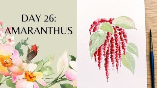 Day 26  watercolor amaranthus [upl. by Lepine778]