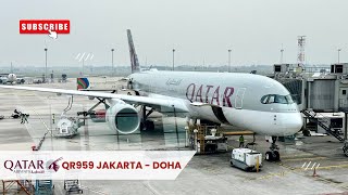 QATAR AIRWAYS A350900 Jakarta to Doha  Aisle Seat Review  Economy Class [upl. by Greenfield130]