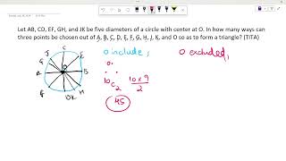 Let AB CD EF GH and JK be five diameters of a circle with center at O In how many ways CAT 2017 [upl. by Miru]