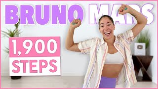 Walk At Home with this Bruno Mars 1900 Steps Low Impact Workout [upl. by Vandyke]