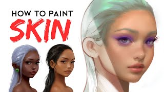 How To Paint Skin  Digital Painting Tutorial [upl. by Olwena]