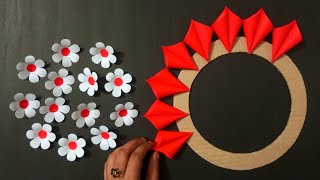 Wall Hanging Craft Ideas With Paper Flowers  Paper Crafts Easy Flower Wall Hanging [upl. by Norac891]