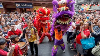 CHINESE NEW YEAR LION DANCE CHINATOWN LONDON TRAFALGAR SQUARE CELEBRATION [upl. by Nivaj670]