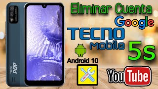 TECNO POP 5S 2024 ELIMINAR CUENTA ANDROID 10 [upl. by Ennovoj]