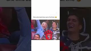 She Wins Best Kiss Cam Of All Time facts tvpersonality funny kisscam news [upl. by Aretahs]